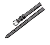 HuanJ Genuine Leather Watch Band For Style Watchband Women's Small Size Thin Soft Comfortable Strap Red 7 8 9 10mm Wristband(Dark brown-Steel,16mm)