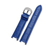 HuanJ Genuine Leather Watch Strap Compatible With MK Michael Kors Mike Coles Mk2277 2425 Waterproof Sweat-Proof Notch Band 20mm Wrist(Royal Rlue-Steel)