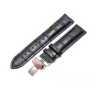 HuanJ Genuine Leather Watchband Compatible With Tissot Le Locle T41 T006 PRC200 Watch Strap 18 19 20 22mm Wrist Bracelet(Black ROSE gold,21mm)