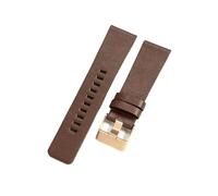 HuanJ Genuine Leather Watchbands Compatible With Diesel Dz4290 Dz7395 Dz4344 Waterproof Cowhide Watch Strap 22 24 26 28 30mm(Brown-Rose-K3,27mm)
