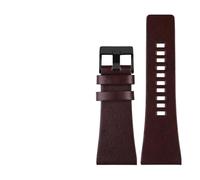 HuanJ Genuine Leather Wrist Band Compatible With Diesel DZ7406 DZ7408 DZ4280 DZ4343 Watch Strap 22mm 24mm 26mm 28mm 30mm 32mm 34mm Men's Bracelet(Brown black clasp,34mm)