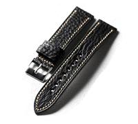 HuanJ Handmade Head Layer Cowhide Leather Strap 18MM 20MM 22MM, Italian Cowhide Leather Blue Black Brown Vintage Men's Watch Bracelet(A Silver buckle,20mm)