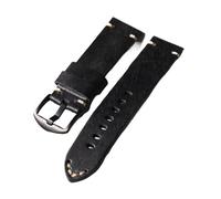 HuanJ Handmade Italian Leather Strap, 20MM 22MM 24MM 26MM, High-end, Suitable For Men's Watchband(C Brack Buckle,24mm)