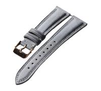 HuanJ High End Oxford Cloth+genuine Leather Strap, 18 19 20 22MM Soft And Quick Release, Retro Dustproof, Waterproof Wear-resistan(B Rose gold,19mm)