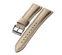 HuanJ High End Oxford Cloth+genuine Leather Strap, 18 19 20 22MM Soft And Quick Release, Retro Dustproof, Waterproof Wear-resistan(F Silver Brack,19mm)