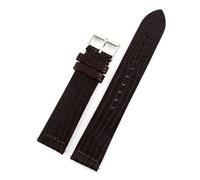 HuanJ Lizard Pattern Genuine Leather Watch Band 18mm 19mm 20mm 22mm Men Women Watch Strap Charm Bracelet Black Coffee Brown(Coffee,18mm)