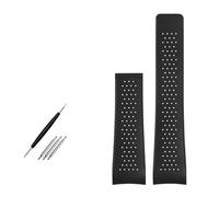 HuanJ Natural Rubber Strap, Waterproof Sports, Soft Silicone Material, 22mm/24mm(Black-no buckle,22mm)