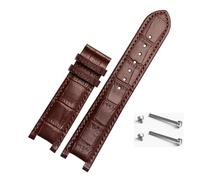 HuanJ Notched Leather Watch Strap 20 * 11mm 22 * 13mm Compatible With GC Guess Passa Genuine Lleathe Waterproof Watch Chain Men Women(Brown no bucke,20x11mm)