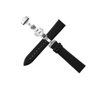 HuanJ Plain Strap 10-24mm 20mm 22mm Watch Butterfly Buckle Steel Watchband(Black,20mm)