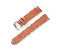 HuanJ Retro First Layer Cowhide Watch Strap 18mm 20mm 22mm Soft Genuine Leather Quick Release Matte Watchband For Smart Watch(Light brown,22mm)