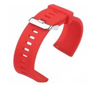 HuanJ Soft Silicone Quick Release Watch Stra Waterproof Durable Smart Compatible18mm 20mm 22mm Polished Buckle(Red,22mm)