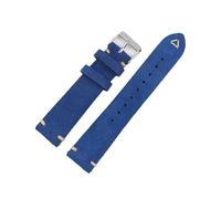 HuanJ Suede Watch Bands Straps Handmade for Men 18mm 19mm 20mm 21mm 22mm Leather Watch Strap Brown Quick Release Wristband(Dark Blue,19mm)