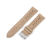 HuanJ Velour Strap, Porous Strap, Suitable For Cowhide Quick-release Raw Ear Watch Accessories(Khaki,22mm)