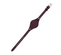 HuanJ Women's Genuine Leather Watch Strap Small Bracelet 8mm Compatible with Fossil ES4176 ES4119 4026 3262 3077 4340 Mat Finish(Red purple,8mm rose buckle)