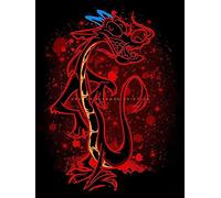 HUANNY DIY Diamond Painting Mushu Diamond Art Kits, 5D Full Drill Cross Stitch Embroidery kit for Beginners