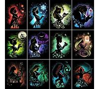 HUANNY DIY Diamond Painting Princesses Diamond Art Kits, 5D Full Drill Cross Stitch Embroidery Kits (12 Packs)