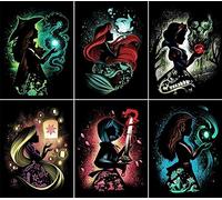 HUANNY DIY Diamond Painting Princesses Diamond Art Kits, 5D Full Drill Cross Stitch Embroidery Kits (6 Packs)