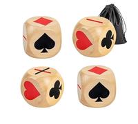 HuanRanYo 4PCS Euchre Dice Premium Wooden Indicator Euchre Cube for Euchre Players Perfect for Euchre Poker Cards Game for Bridge Card Enthusiasts