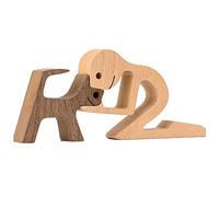 HUANRU Latest Wooden Figures, Abstract Style Dog Statue, White