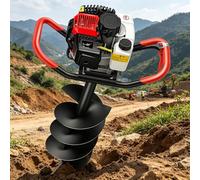 HuanSebesity 199cc 2-Stroke Gas Earth Auger,Cordless Heavy Duty Post Hole Digger with 100/150/200mm Drill Bits & Extension Pole,Safety Gear Equipped Ground Drilling Tool for Garden Soil Digging 30cm