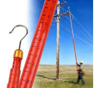 HuanSebesity 59.1ft Insulated Hot Stick with Hook,Epoxy Resin Telescopic Measuring Pole,Professional Tool for Linemen,Live Line Height Measurement and High Voltage Electrical Safety Orange-10m/35.8ft