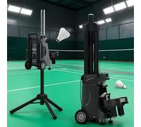 HuanSebesity Badminton Shuttlecock Machine,Portable Badminton Serve Machine,App-Controlled,Self-Training Ball Feeder with Multiple Practice Modes,Ideal for Club,School,Lawn,Gym Practice