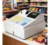 HuanSebesity Commercial Electronic Cash Register,81 Keys Cash Register Till for Small Business with Thermal Printer and Large Cash Drawer,Multifunctional Commercial Cash Register