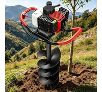 HuanSebesity Cordless Gas Earth Auger Power Head,Dual Handle 4-Stroke Petrol Post Hole Digger,Durable Low Fuel Consumption Ground Drilling Machine for Garden,Farm and Outdoor Digging Work 6cm