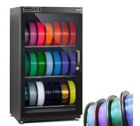 HuanSebesity Filament Dehydrator Storage Cabinet,Sealed Anti-Moisture Dry Box with Lcd Display,Multi-roll Drying Rack,Moisture Proof Solution for 3D Printing Materials and Workshop Use ThreeTier