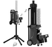 HuanSebesity Portable Badminton Pitching Machine,Battery Badminton Feeder Thrower Dispenser,Pb-Mini Badminton Trainer with Wheels,Servicing Frequency 1-5 Seconds for Self-Training