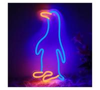 HUANTY Neon Sign Party Decoration Blue Penguin Cute Animal LED Neon Light Sign Acrylic Neon Sign USB For Home Kid's Bedroom Wall Art Decor Light Up Night Lights