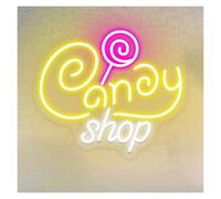HUANTY Neon Sign Party Decoration Candy Shop Neon Signs USB Powered Adjustable Brightness Letter Neon Lights Suitable For Business Wall Decor 30cmx38cm(B)