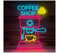 HUANTY Neon Sign Party Decoration Coffee Shop Neon Light Suitable For Cafe Bobo Milk Tea Room Wall Business Decor With Dimmable 57cm