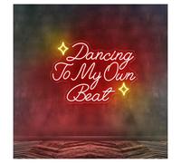 HUANTY Neon Sign Party Decoration Dancing To My Own Beat Neon Light Suitable For Music Room Cafe Wall Decor With Dimmable 43cmx61cm(A)