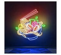 HUANTY Neon Sign Party Decoration Japanesse Ramen Neon Lights With Adjustable Brightness Suitable For Snack Bar Restaurant Decor 53cmx55cm(A)