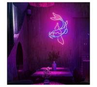 HUANTY Neon Sign Party Decoration Koi Fish Neon Light Suitable For Studio Home Wall Personalized Decor With Dimmable 26cmx44cm(D)