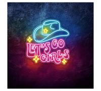 HUANTY Neon Sign Party Decoration Let's Go Girls Neon Light Suitable For Bachelorette Party Home Wall Decor With Dimmable 53cmx54cm(A)