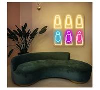 HUANTY Neon Sign Party Decoration Nail Shape Neon Sign Suitable For Beauty Salon Shop Wall Decor With Dimmable 42cmx46cm(C)