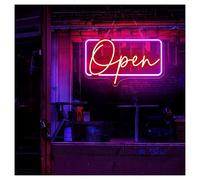 HUANTY Neon Sign Party Decoration Open Neon Light Suitable For Restaurant Cafe Shop Bar Wall Decor With Dimmable 23cmx40cm(F)