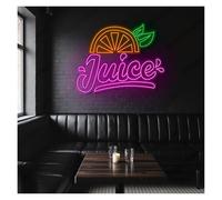 HUANTY Neon Sign Party Decoration Orange Juice Neon Light Suitable For Fruit Slice Milk Tea Shop Wall Decor With Dimmable 59cm