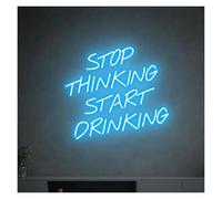 HUANTY Neon Sign Party Decoration Stop Thinking Start Drinking Neon Sign LED Light USB Powered For Beer Bar Club Game Room Party Restaurant Wall Decor 38cm×33cm(C)
