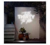 HUANTY Neon Sign Party Decoration Talk 30 To Me Neon Signs USB Powered Adjustable Brightness LED Talk Thirty To Me Letter Neon Lights Suitable For Party Decor(B,90CM)