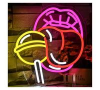 HUANTY Neon Sign Party Decoration Tongue Candy Neon Sign Have Some Sweets Neon Light Sign For Candy Shop Bar Bedroom Party Wedding Lollipop Store Decor 32x35cm
