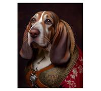 HUANTY Wall Art Canvas Prints Funny Dogs Renaissance Portrait Poster Prints For Living Room Home Decor Middle Ages Noble Animal Canvas Painting(F 1,30x40cm)