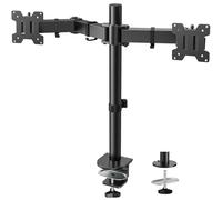 HUANUO Dual Monitor Arm Desk Mount for 13-32'' Screens, Heavy-Duty Steel Adjustable Arm to 8kg per Arm, Adjustable Height, Tilt, Swivel, Rotation, C-Clamp & Grommet Base, VESA 75/100mm