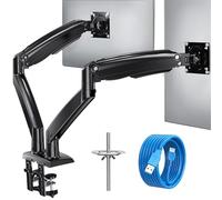 HUANUO Heavy Duty Dual Gaming Monitor Stand for 22~40 Inch Monitors, Height Adjustable Long Arm for Large Screen, Ergonomic Vesa Monitor Desk Mount 75/100mm, Tilt, Swivel & Rotate, Holds up to 12kg