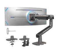 HUANUO Heavy Duty Monitor Arm for Ultrawide Screens up to 49", Holds 40 lbs, Ultrawide Screen Desk Mount,Fully Adjustable Single Monitor Stand with C-clamp, Grommet Base, VESA 75/100