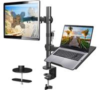 HUANUO Monitor Arm with Laptop Tray for 13 to 32 Inch Screen & 17 Inch Notebook