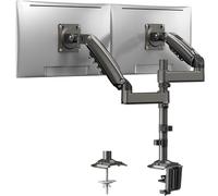HUANUO Monitor Mount 2 Monitors for 13 to 32 Inch Screens, Monitor Holder 2 Monitors with 2 Mounting Options, Adjustable Screen Mount 2 Monitors Holds 2-9 kg