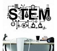 HUANYIN Lab Wall Sticker Details Science Tech Engineering Math Home Art Decal Kids Room Decoration, 110x190cm